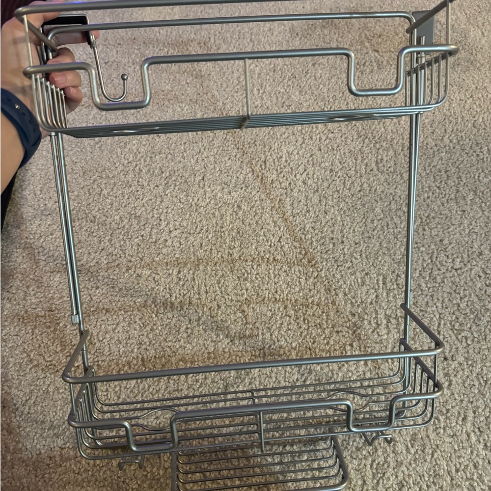 Over the Door Round Wire Shower Caddy Matte Satin